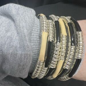 Beige and Black Women's Bangle Set
